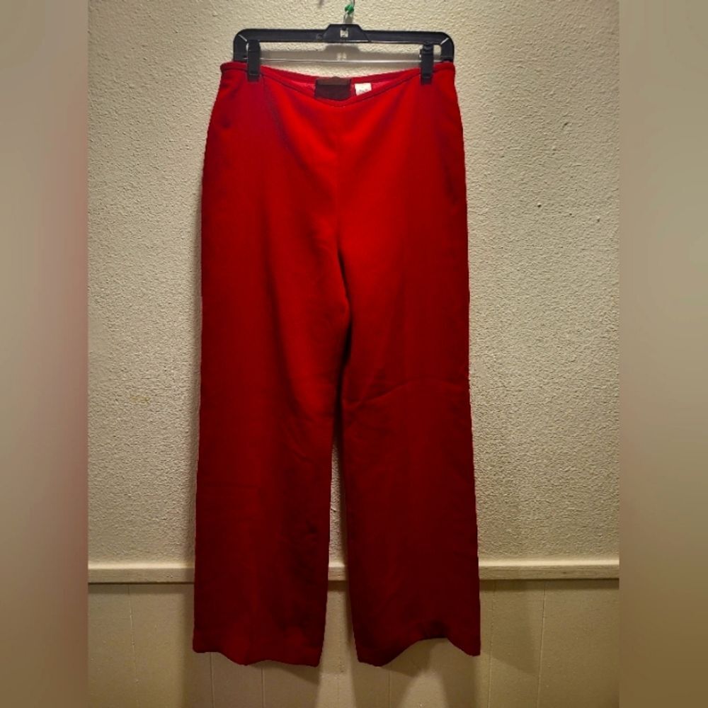Red Liz Claiborne straight legs dress career pants for women